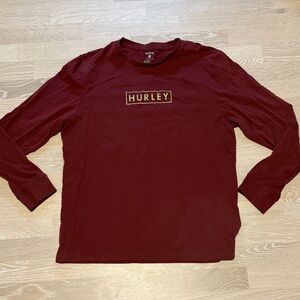 Hurley Men's Burgundy Long Sleeve Tee